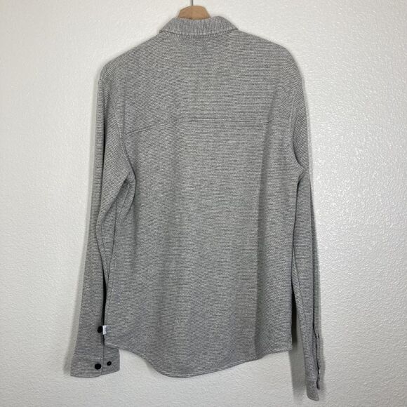 Slvdr Jacket Mens Medium Gray Shirt Jacket Shacket Zip Chest Pocket Lined Snaps - Picture 11 of 16